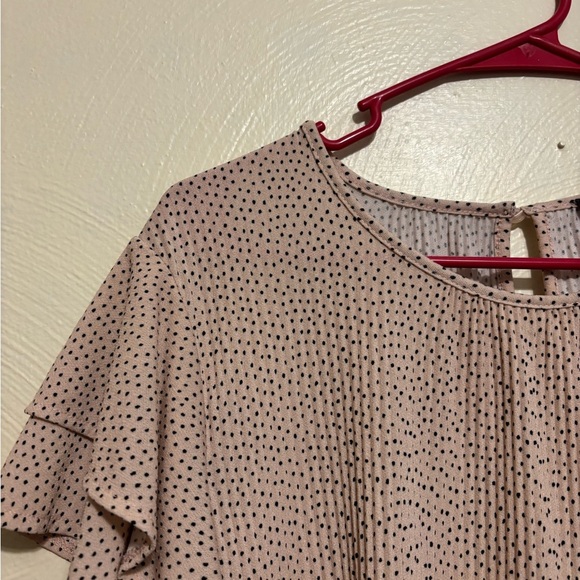 Adrianna Papell Pink Flutter Sleeve Ruffled Blouse - Picture 6 of 8